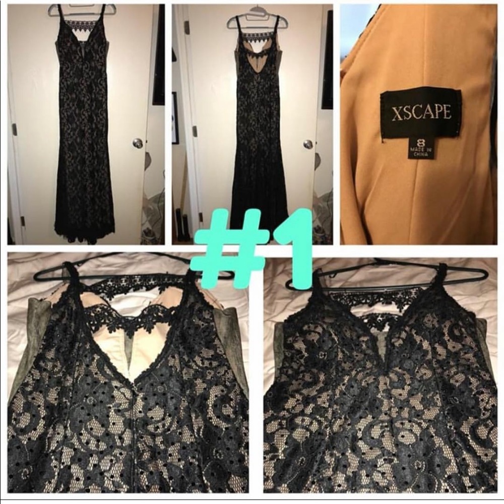 Exscape long prom dress